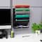 Mind Reader 5-Tier Vertical File Storage, Desktop Organizer, Wall Mount, Office, Plastic, Black